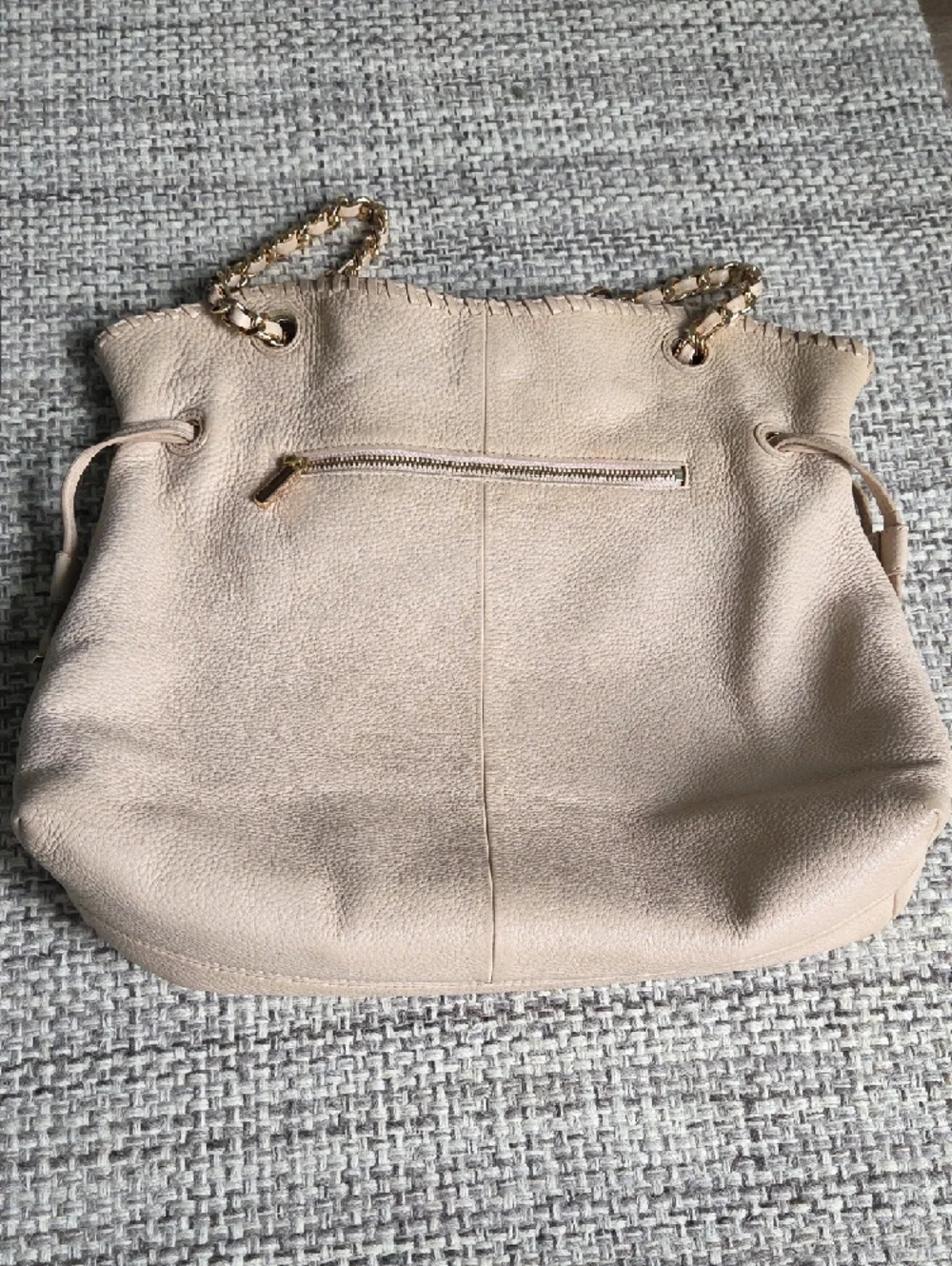 Tory Burch Marion Slouchy Leather Chain Tote Bag Neutral Beige